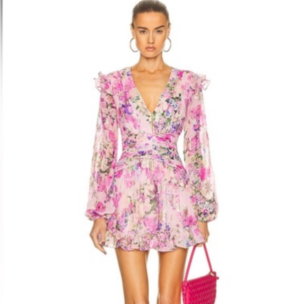 Rococo Sand Mist Floral Mini Dress